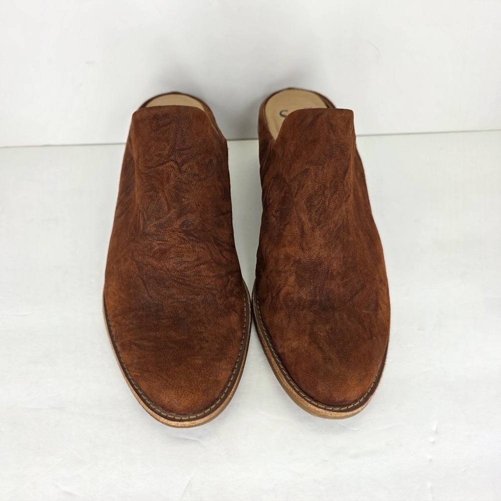 Sofft Ameera Cognac Suede Textured Western Shoes Leather Mule Clogs Size 8.5M - Picture 5 of 16